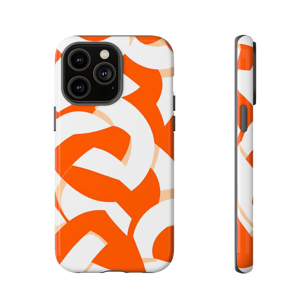 Oranje en Wit Geometrisch Patroon