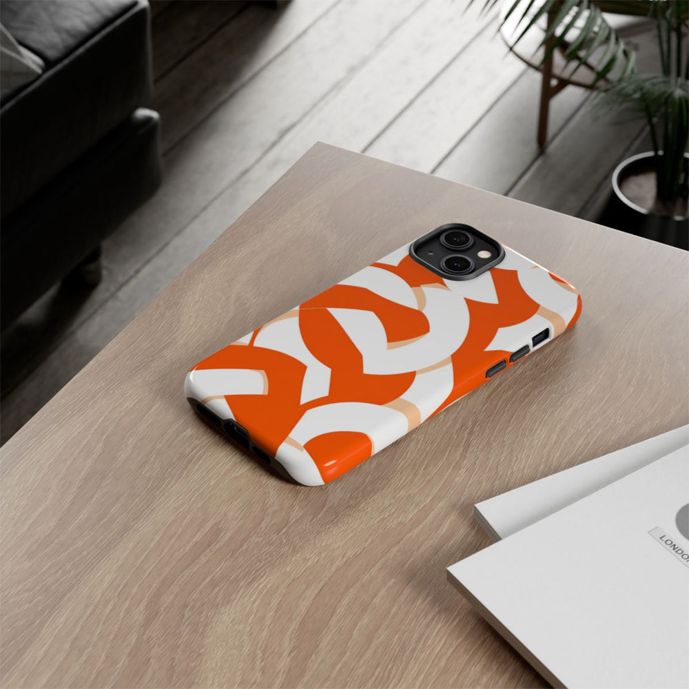 Oranje en Wit Geometrisch Patroon