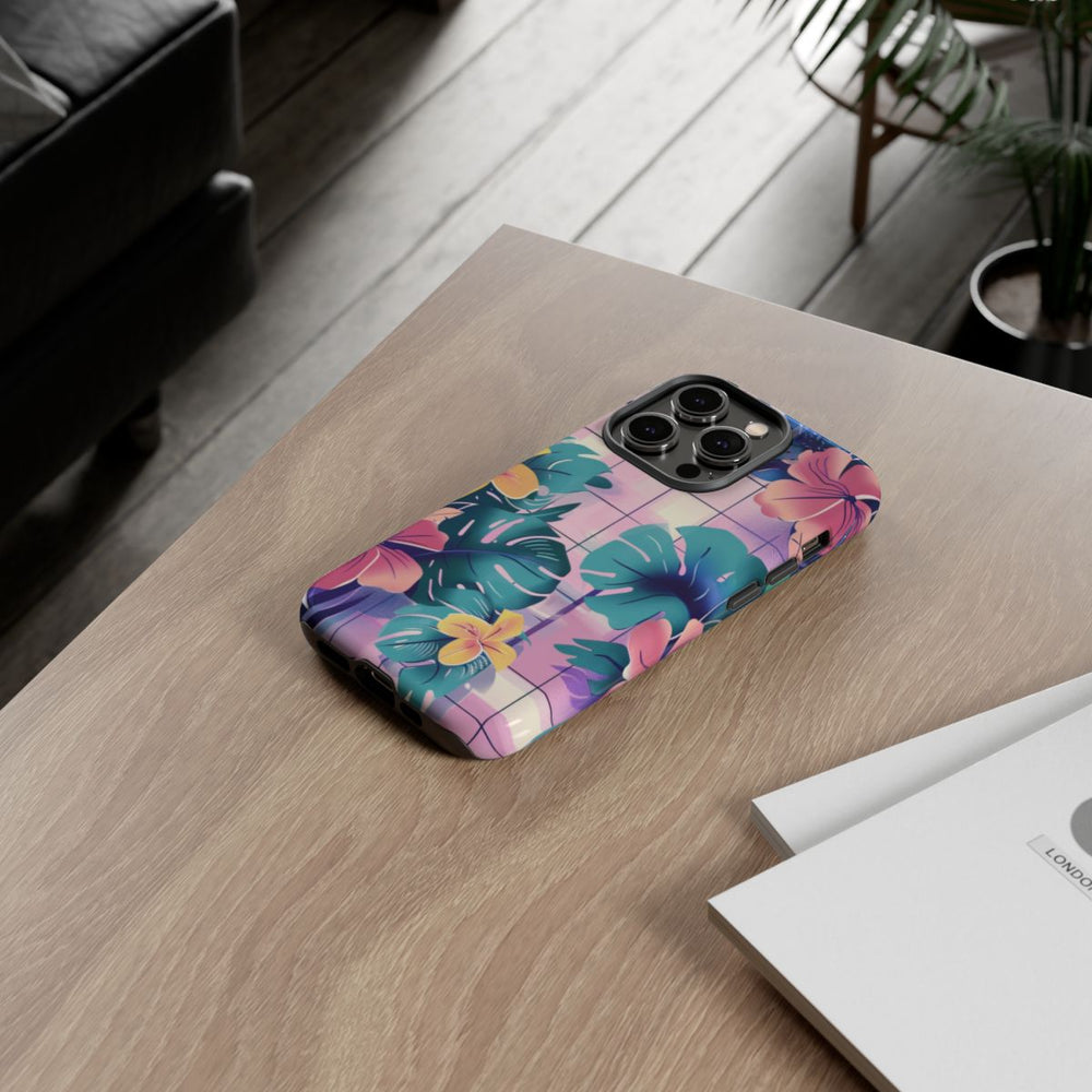 Tropisch Bloemenpatroon met Roze en Gele Bloemen
