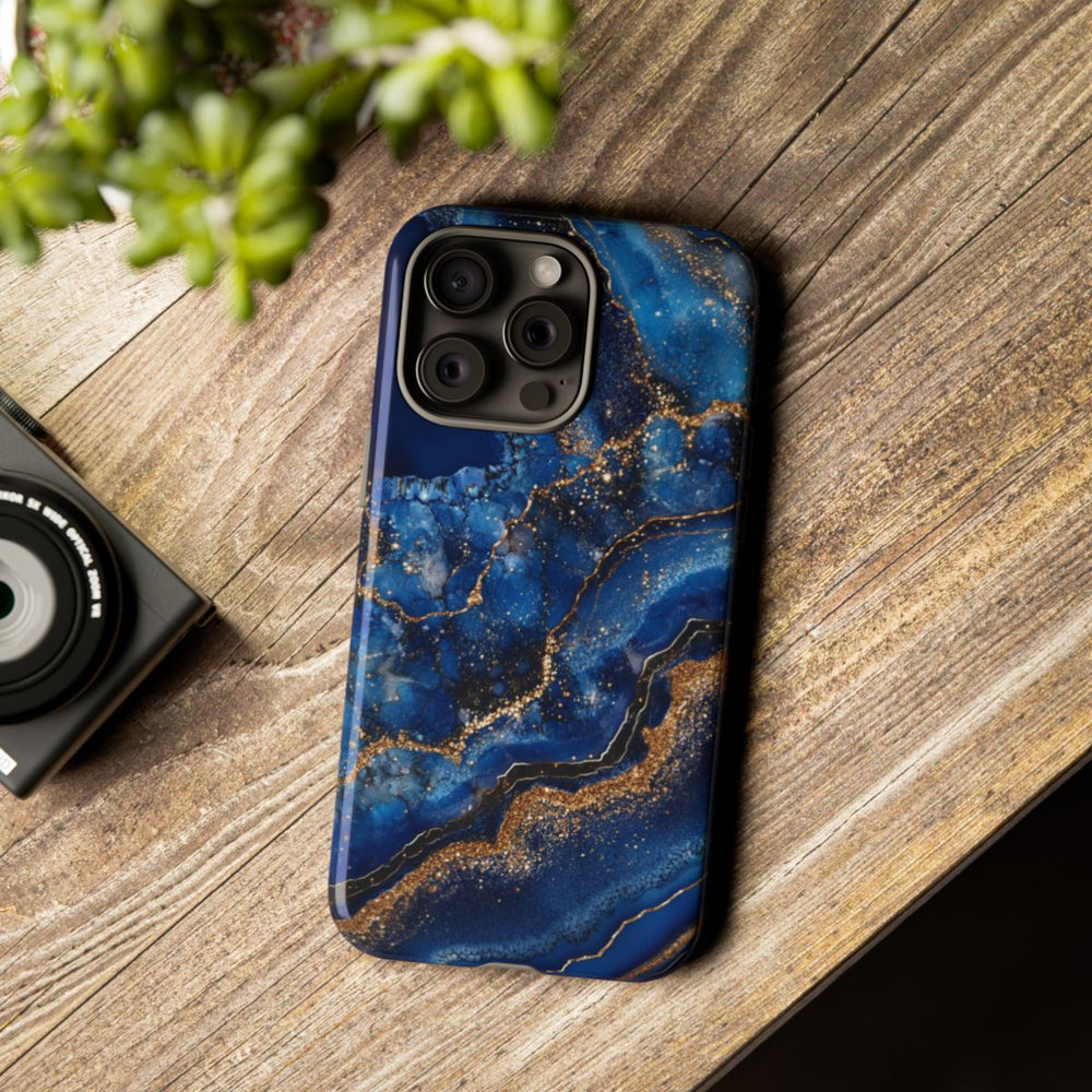Blauw-Goud Geodepatroon