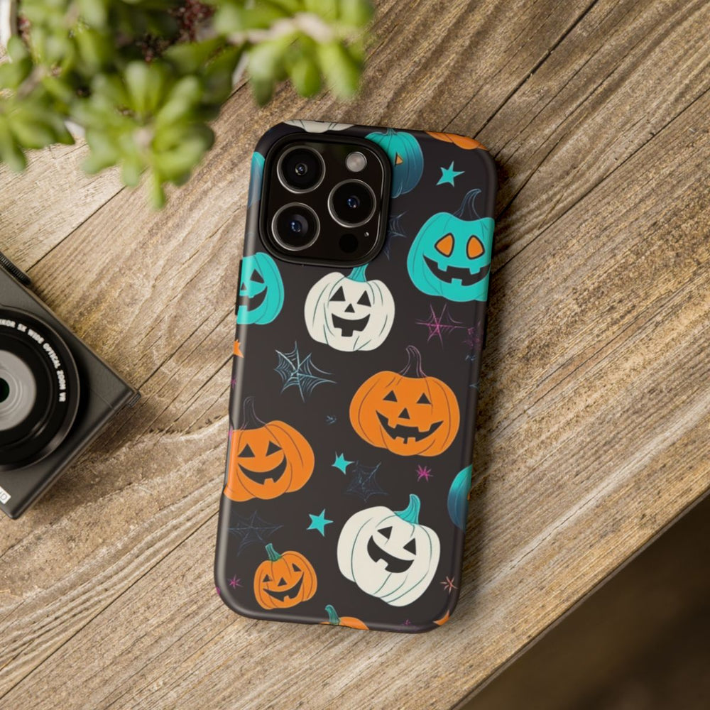 Vrolijk Gekleurde Halloween Pompoenen Patroon