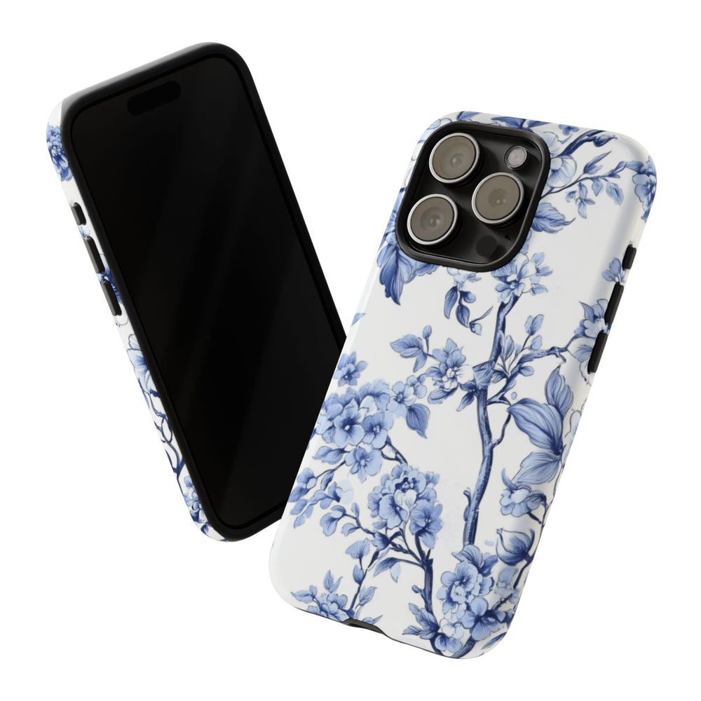 Blauw Vintage Bloemenpatroon