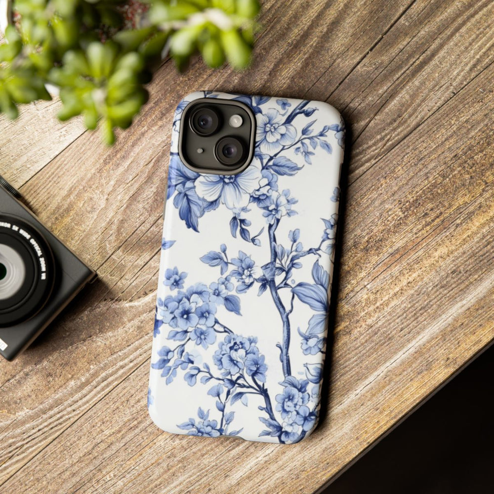 Blauw Vintage Bloemenpatroon