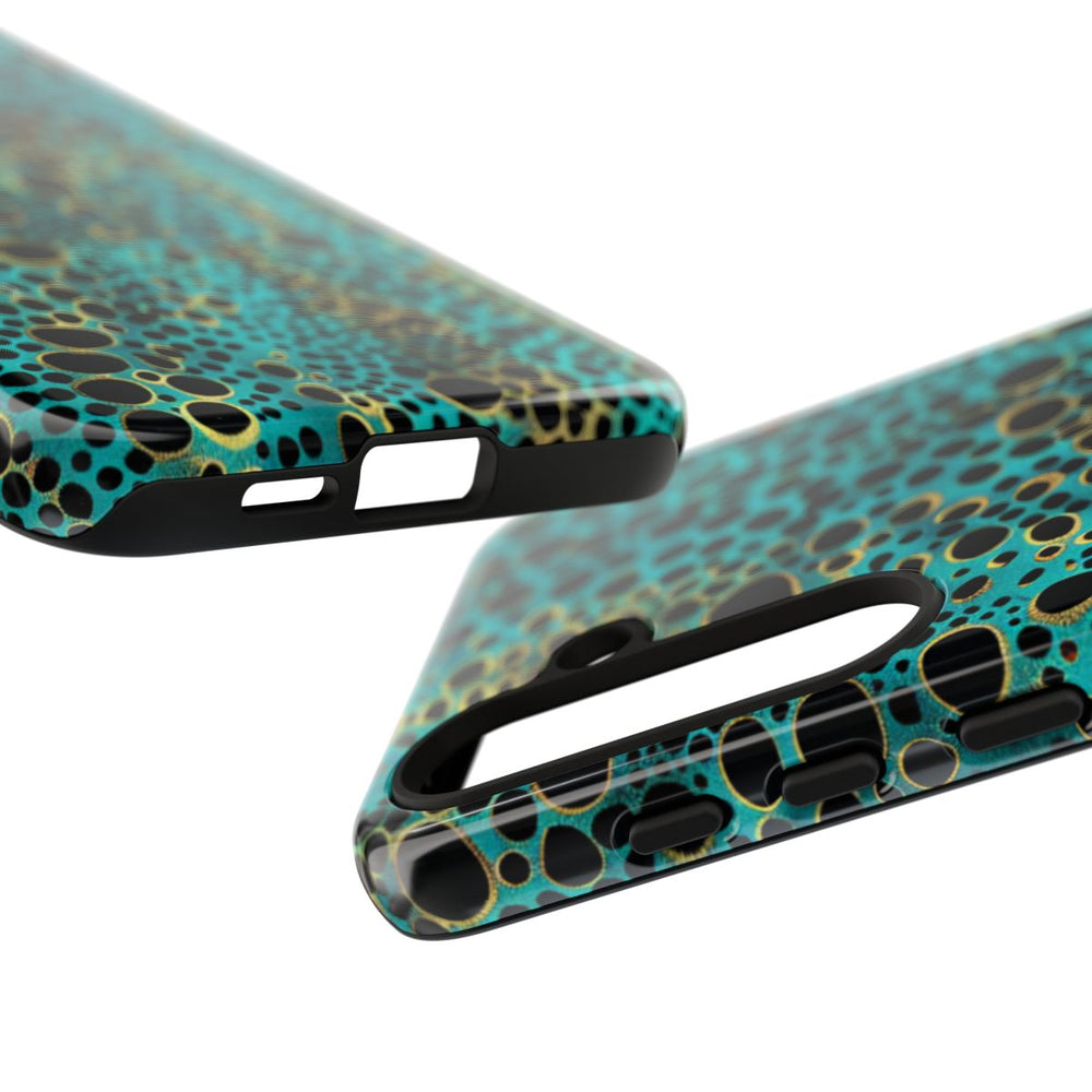 Turquoise en Zwart Abstract Stippenpatroon