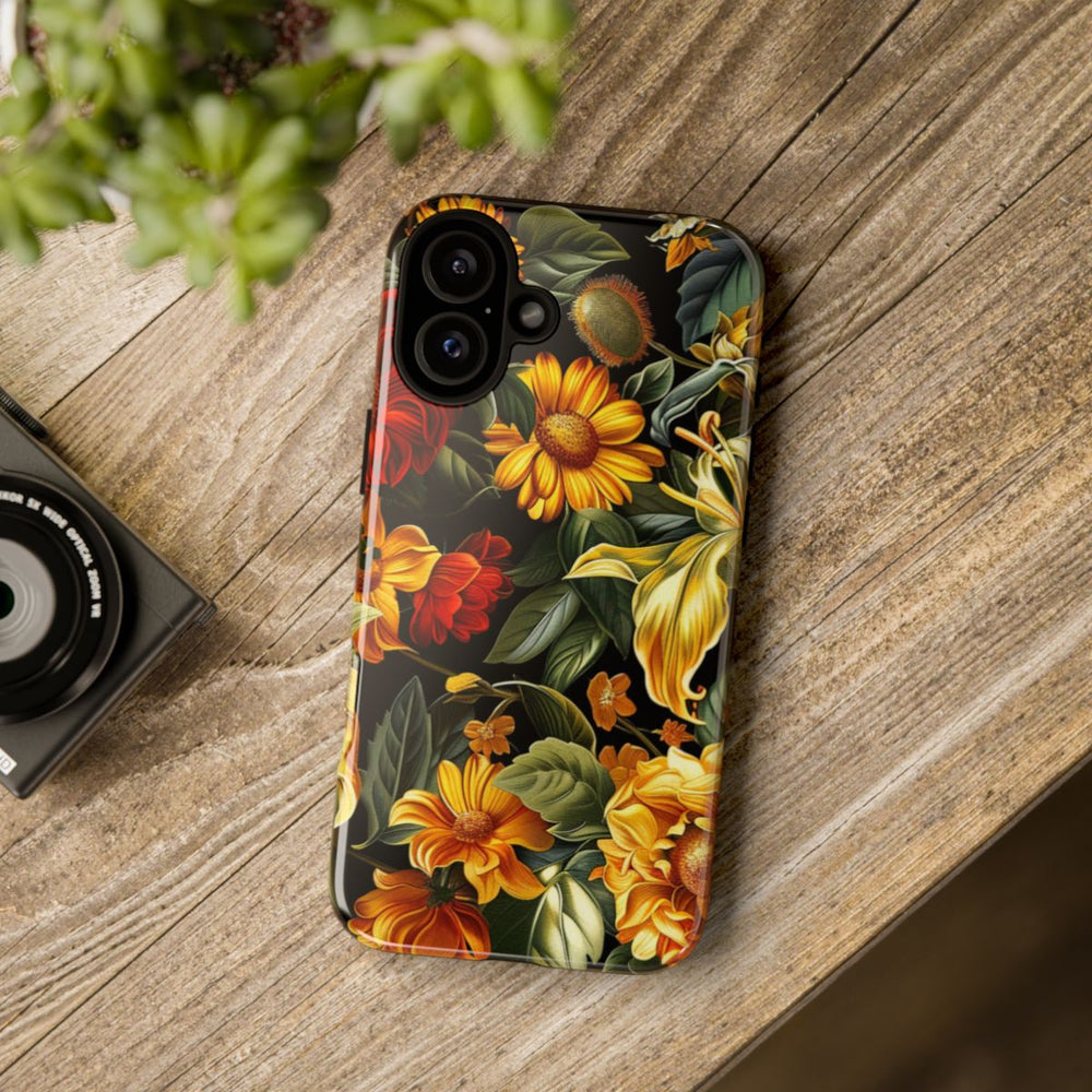 Vrolijk Gele en Rode Bloemenprint