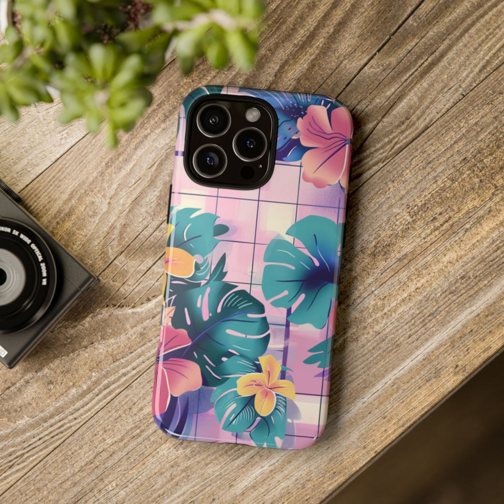 Tropisch Bloemenpatroon met Roze en Gele Bloemen