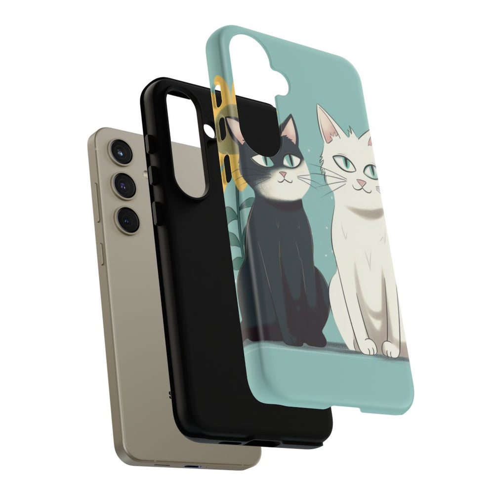 Twee Cartoonkatten met Zonnebloem