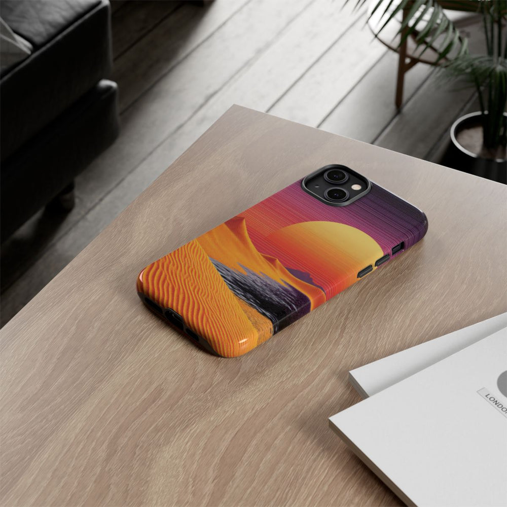 Zonsondergang boven Oranje Zandduinen met Retro Zon