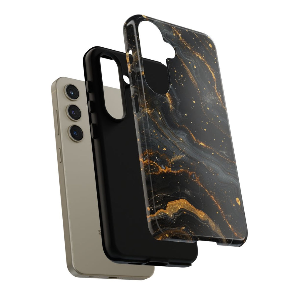 Zwart-Gouden Marmer Abstract Patroon