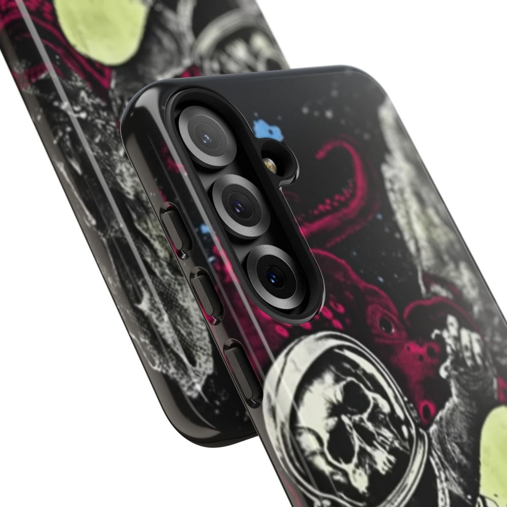 Schedel-Astronaut met Skateboard en Octopus