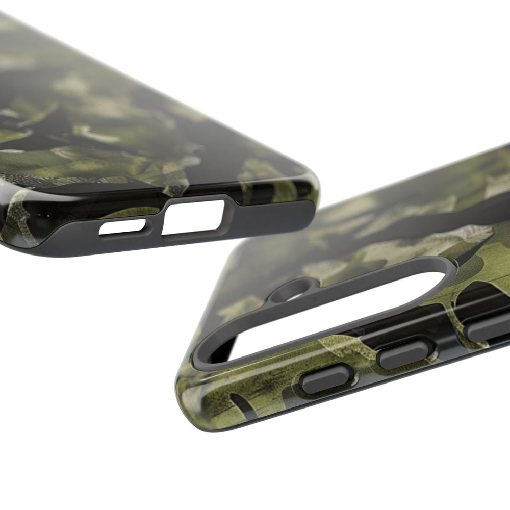 Groen Camouflagepatroon met Zwarte Abstracte Vormen
