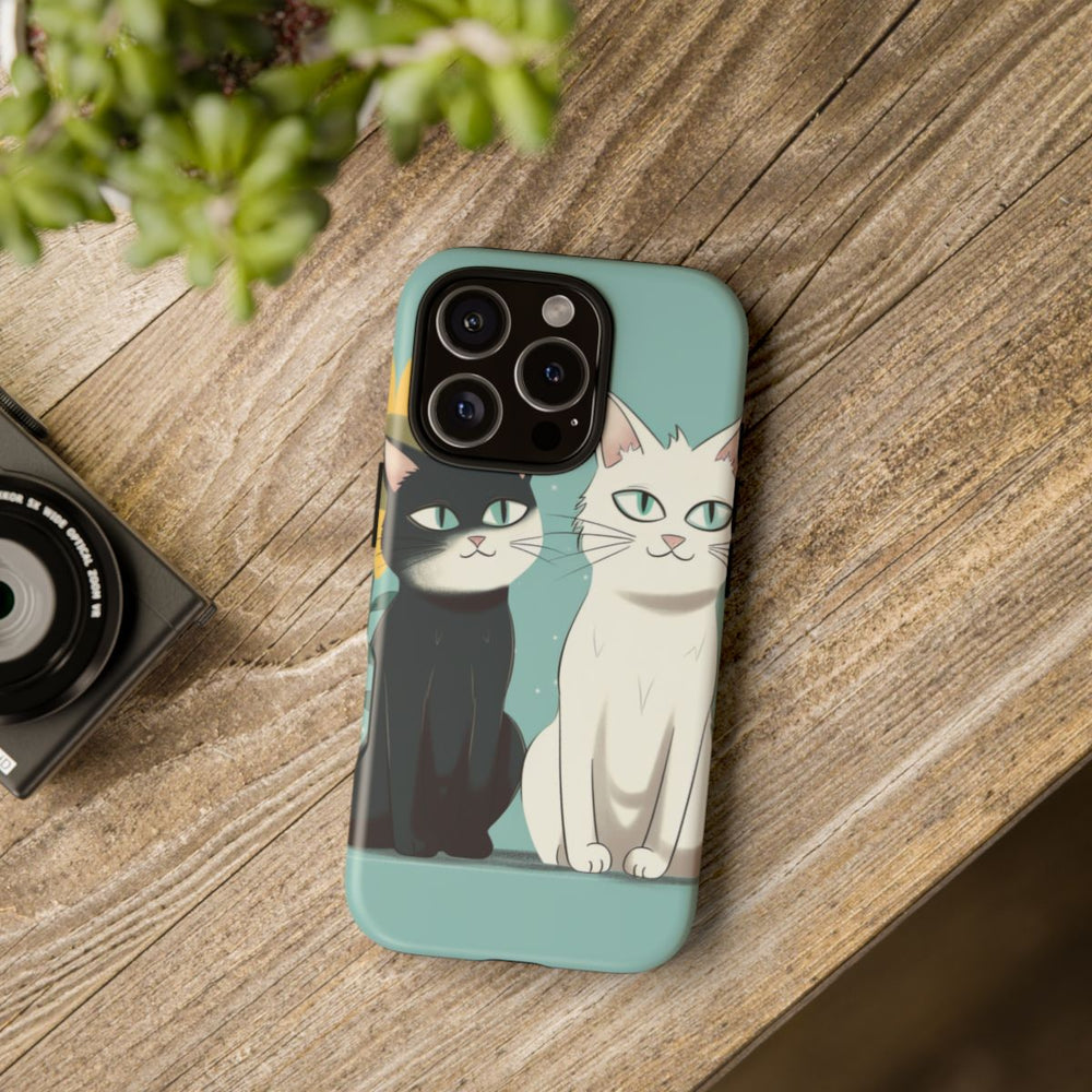 Twee Cartoonkatten met Zonnebloem