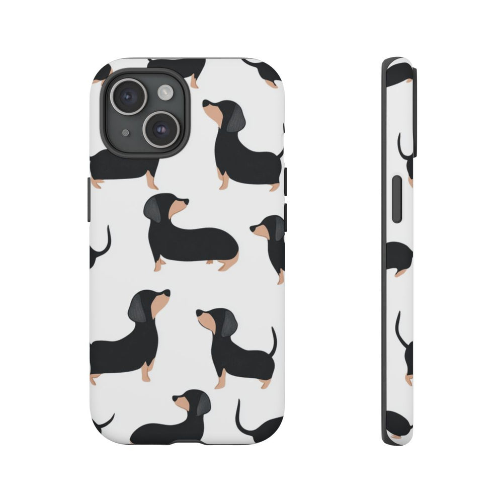 Minimalistisch Zwart met Bruin Teckelpatroon