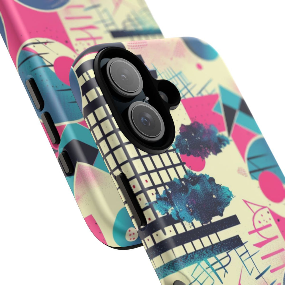Abstract Geometrisch Patroon in Roze en Blauw