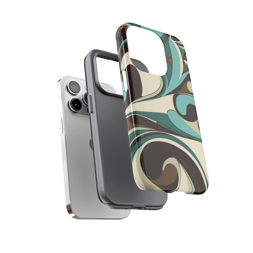 Abstracte Swirl in Teal en Bruin