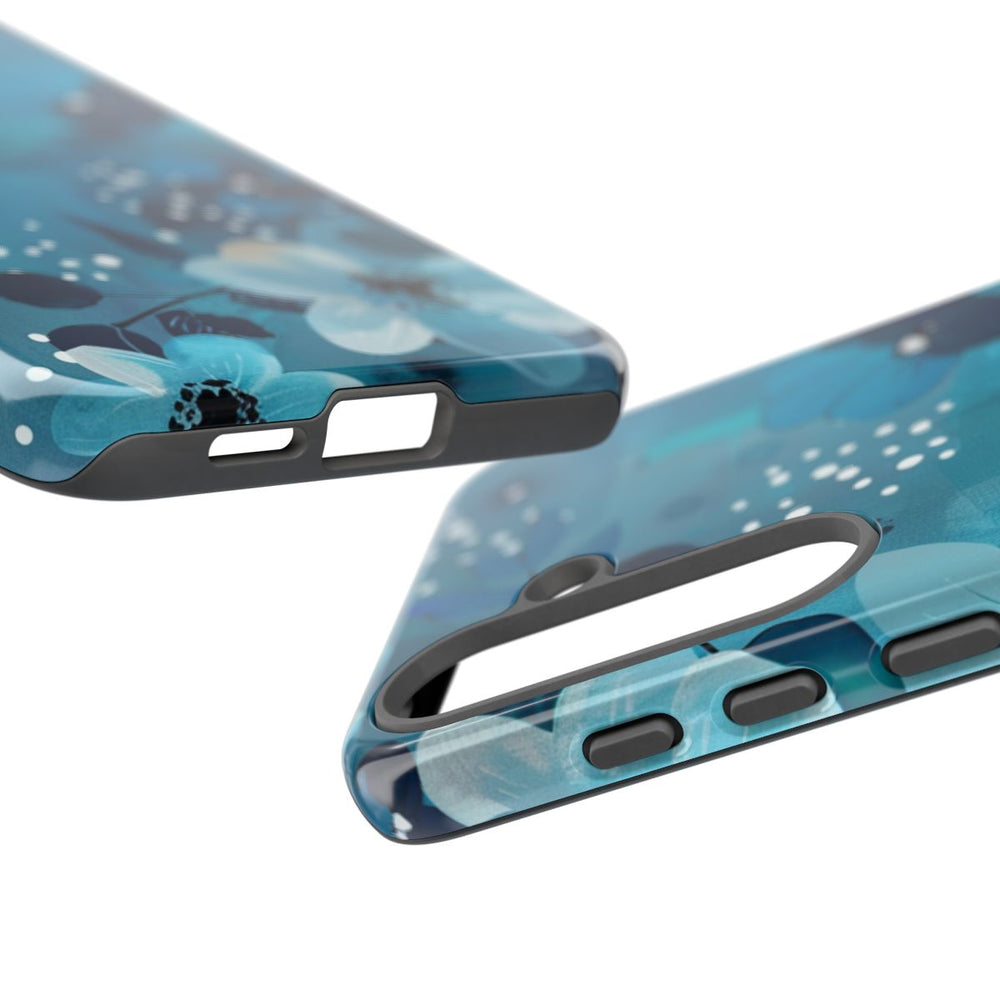 Turquoise Bloemenpatroon met Stippen