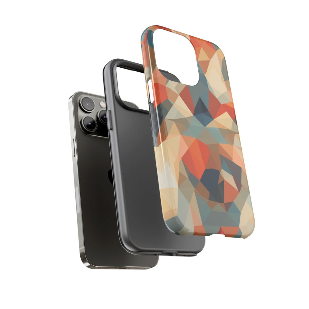 Geometrisch Abstract Patroon in Gedempte Warme Kleuren