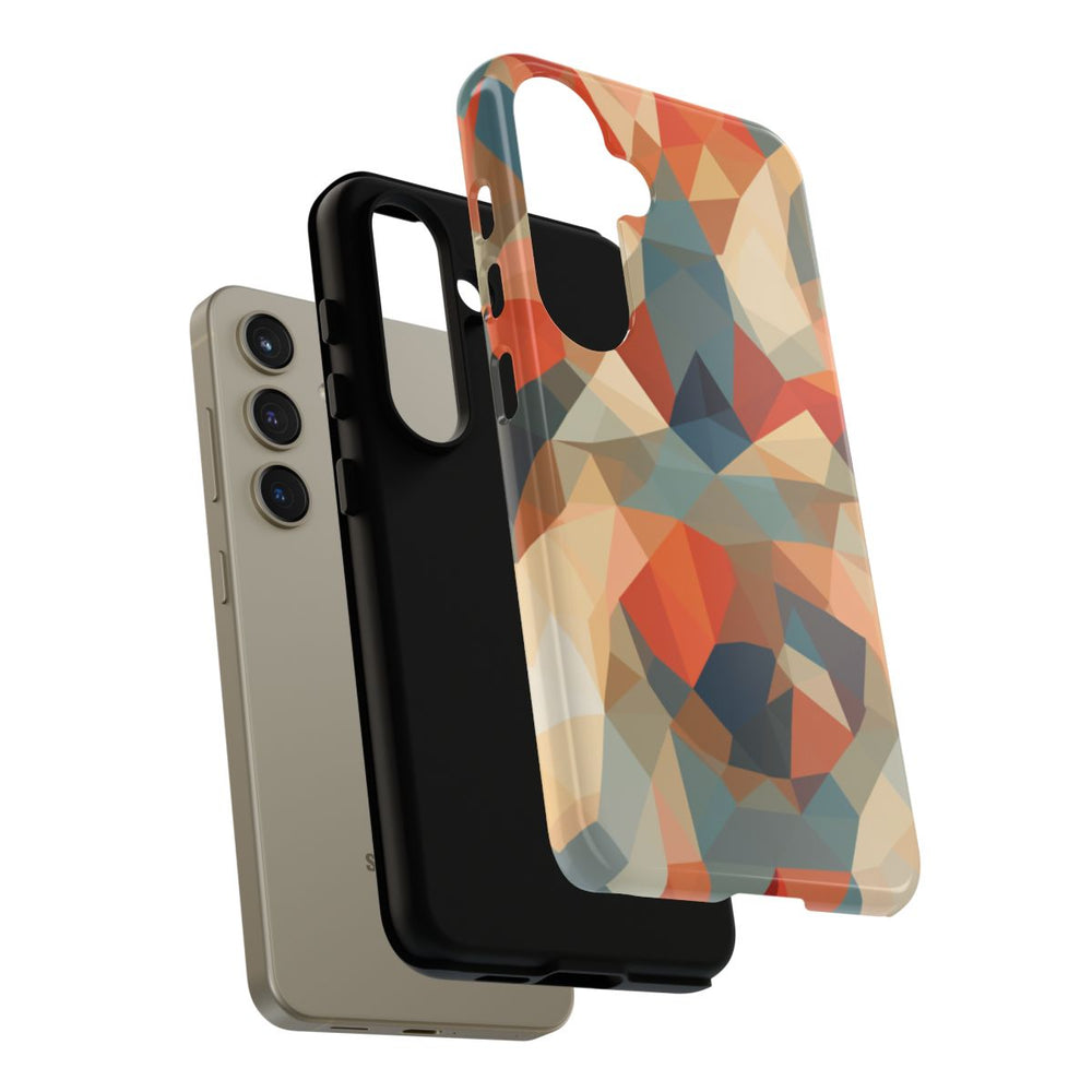 Geometrisch Abstract Patroon in Gedempte Warme Kleuren