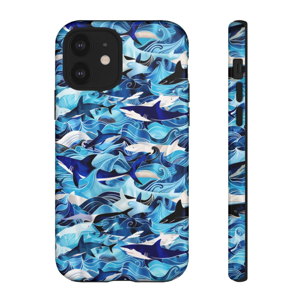 Blauwe Oceaangolven en Haaienpatroon