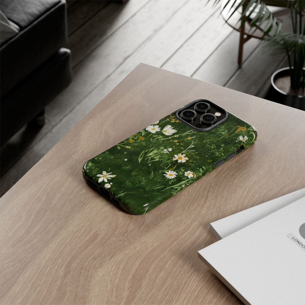 Groene Weide met Witte Bloemen