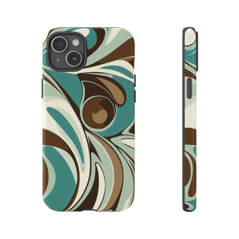 Abstracte Swirl in Teal en Bruin
