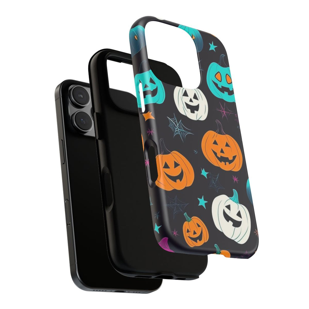 Vrolijk Gekleurde Halloween Pompoenen Patroon