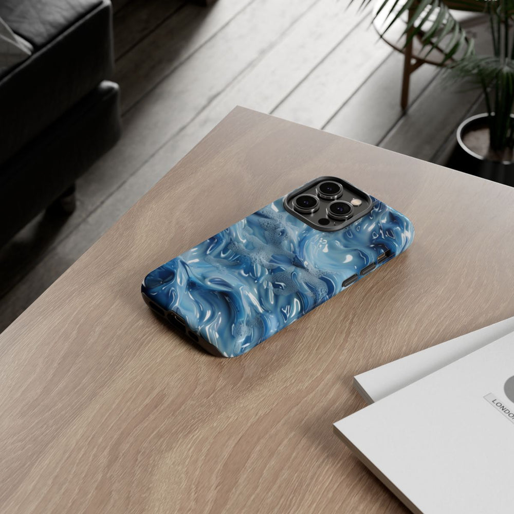Blauw Abstract Golvend Patroon