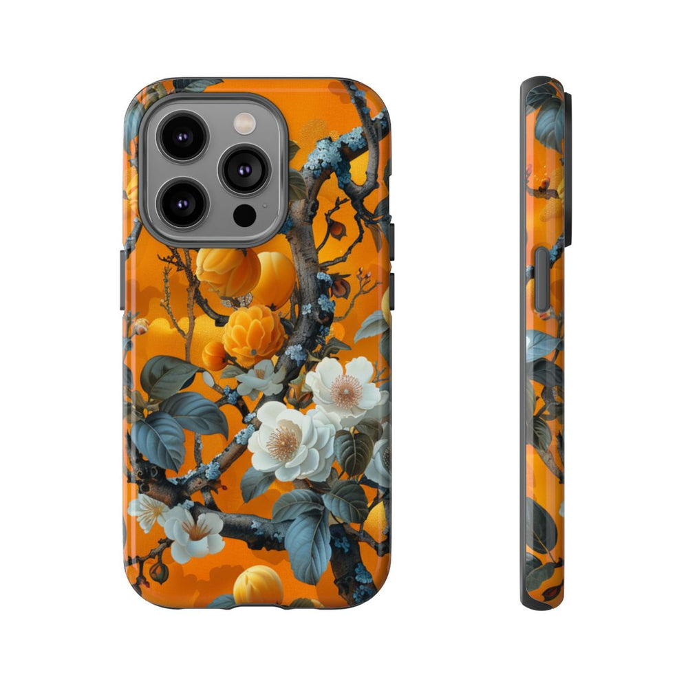 Vintage Botanisch Oranje Bloemenpatroon