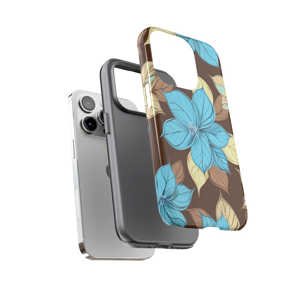 Turquoise en Beige Bloemenpatroon