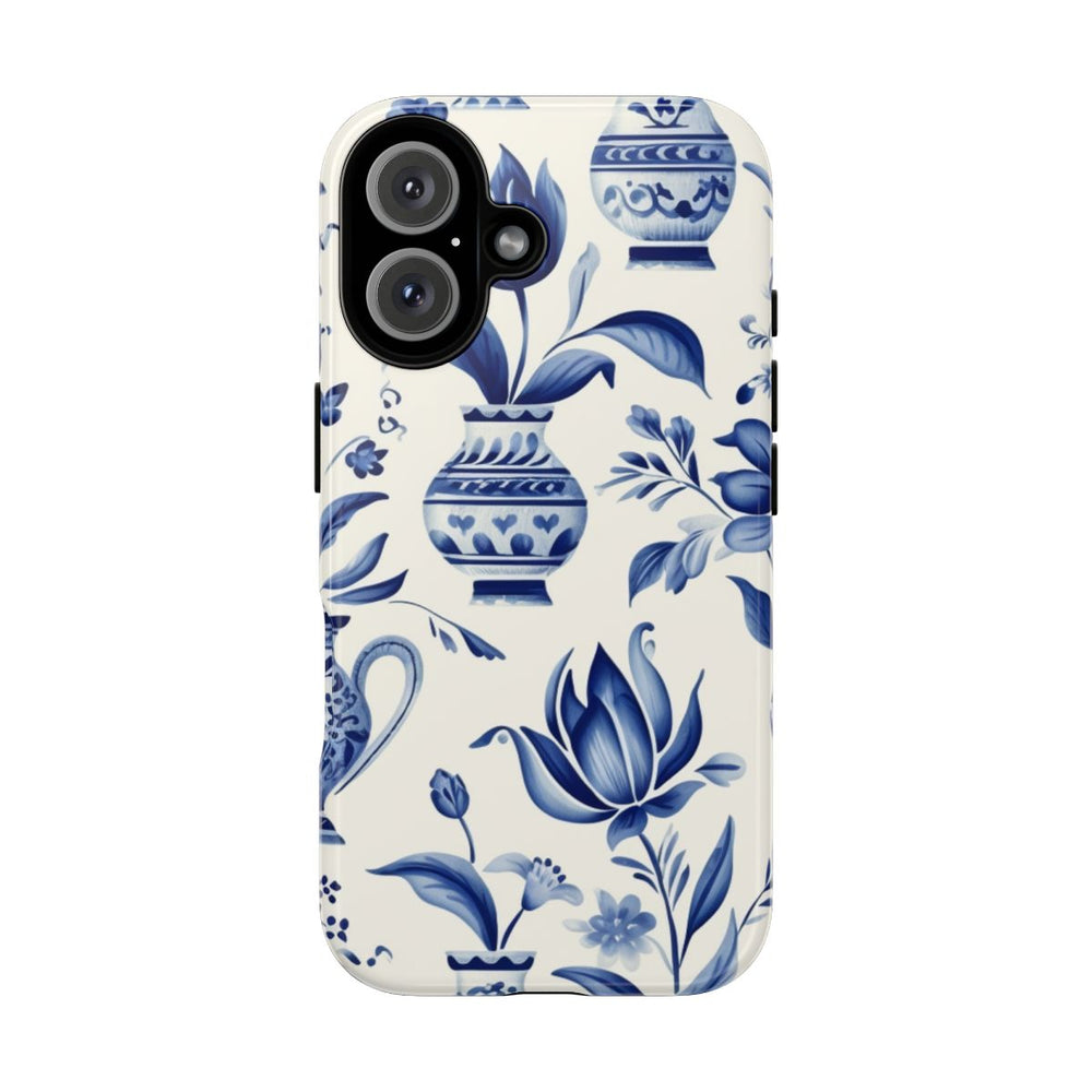 Blauw Bloemmotief met Delfts Vaaspatroon