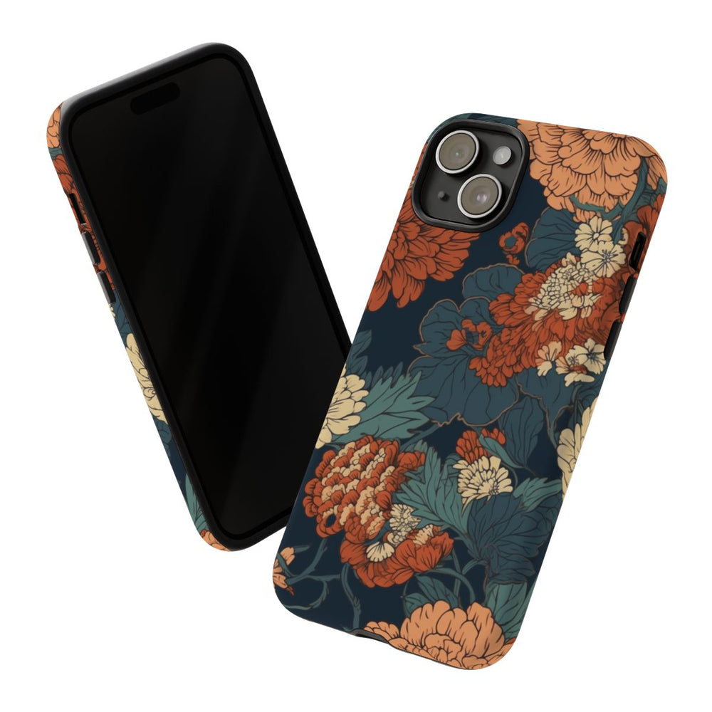 Vintage Bloemenpatroon in Warme Kleuren