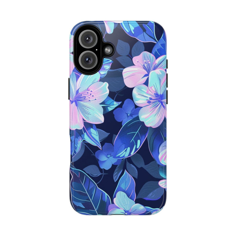 Blauw-Roze Bloemenpatroon