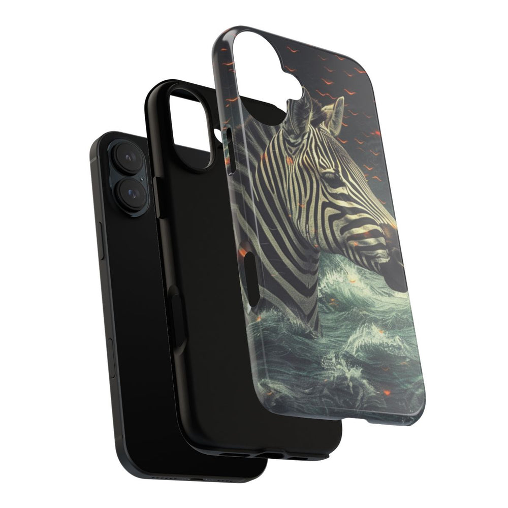 Zebra in Water met Gloeiende Vonken