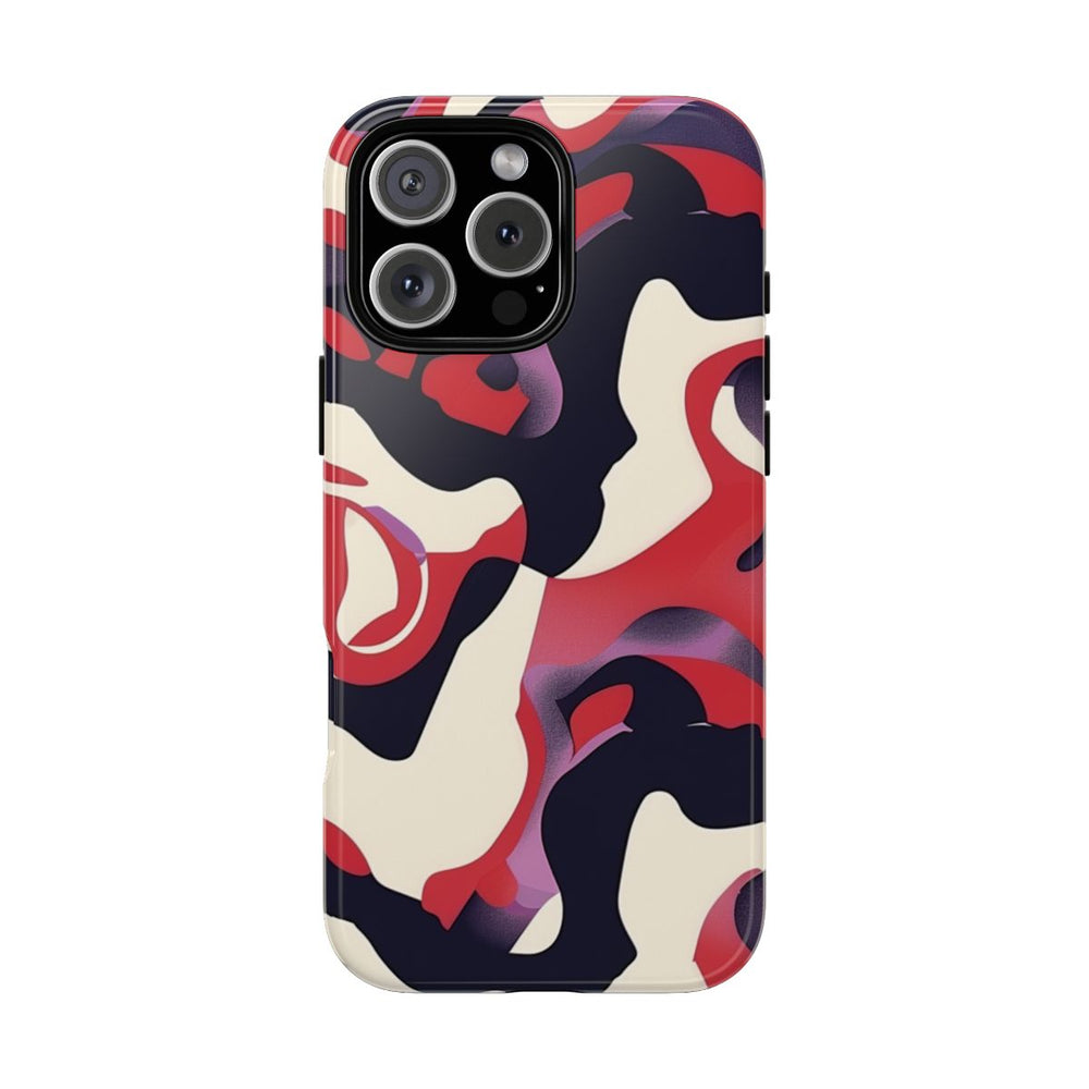 Abstract Rood-Zwart-Crème Patroon