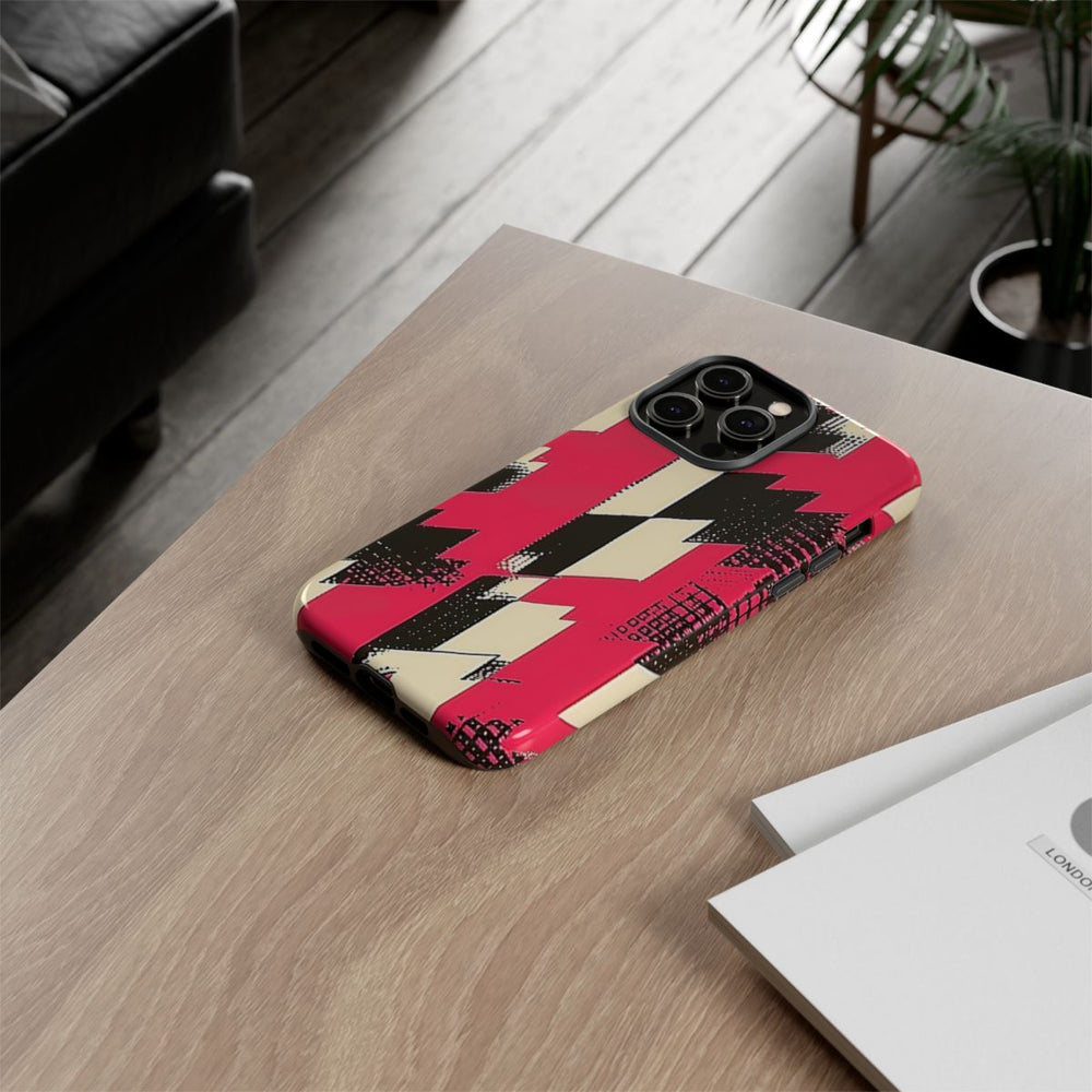 Roze en Zwart Pied-de-Poule Patroon