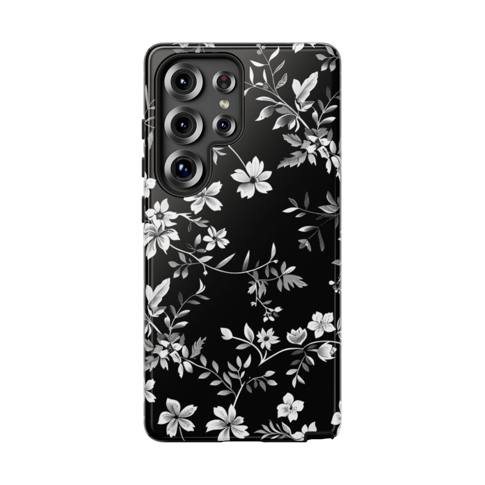 Zwart-Wit Bloemenpatroon
