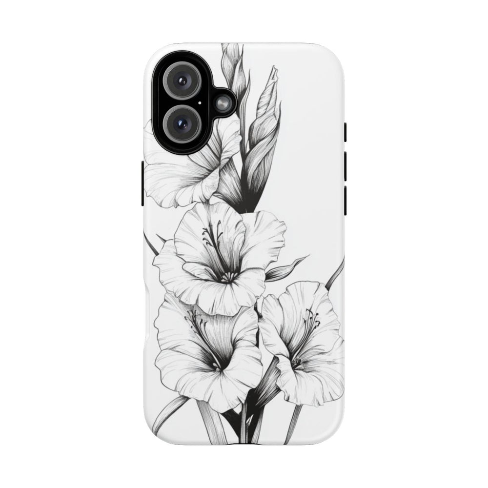 Zwart-Wit Gladiolen Bloemmotief