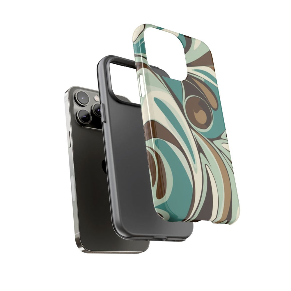 Abstracte Swirl in Teal en Bruin