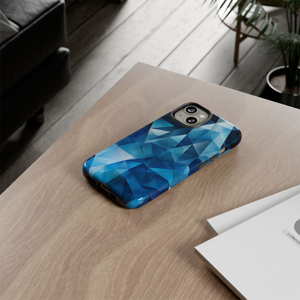 Blauw Geometrisch Driehoekenpatroon