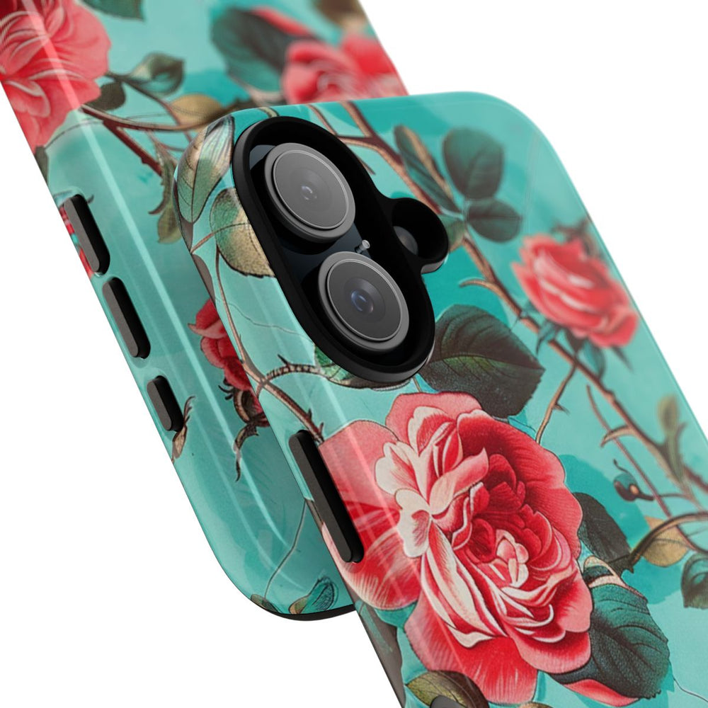 Rode Rozen op Turquoise Achtergrond