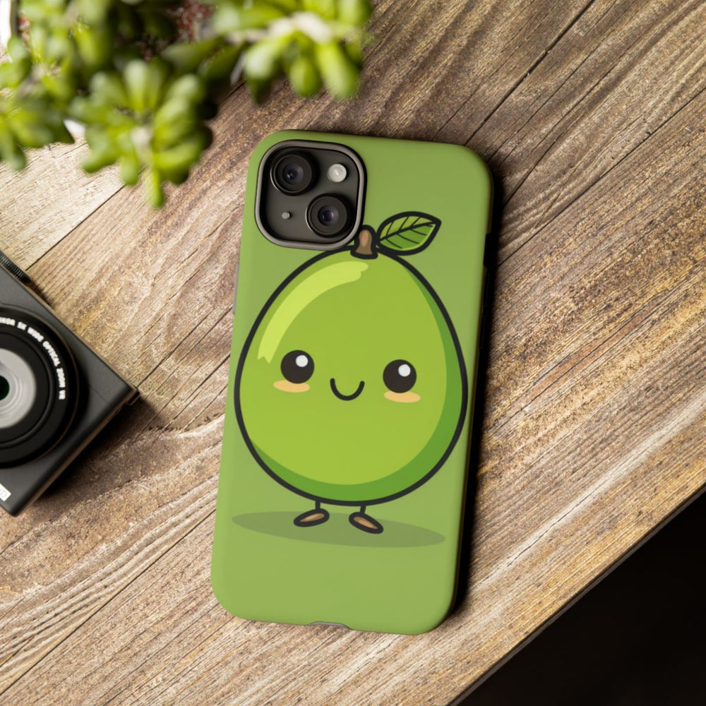 Schattige Groene Avocado in Cartoonstijl