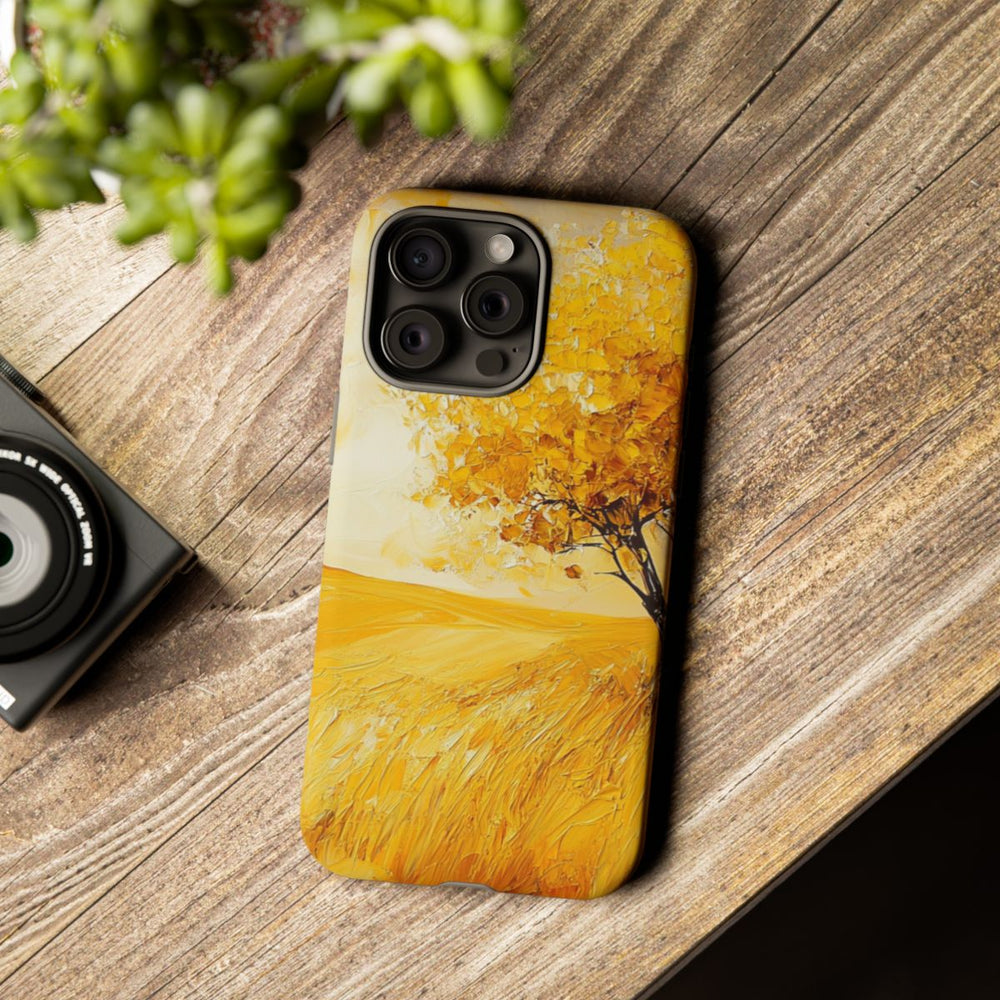 Gouden Herfstboom in Landschap