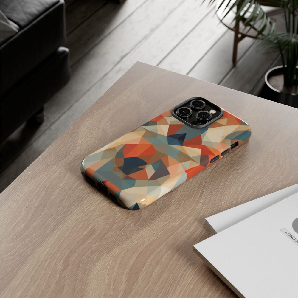Geometrisch Abstract Patroon in Gedempte Warme Kleuren