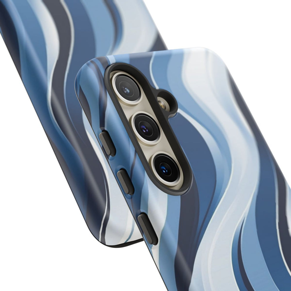 Modern Blauw Golfpatroon