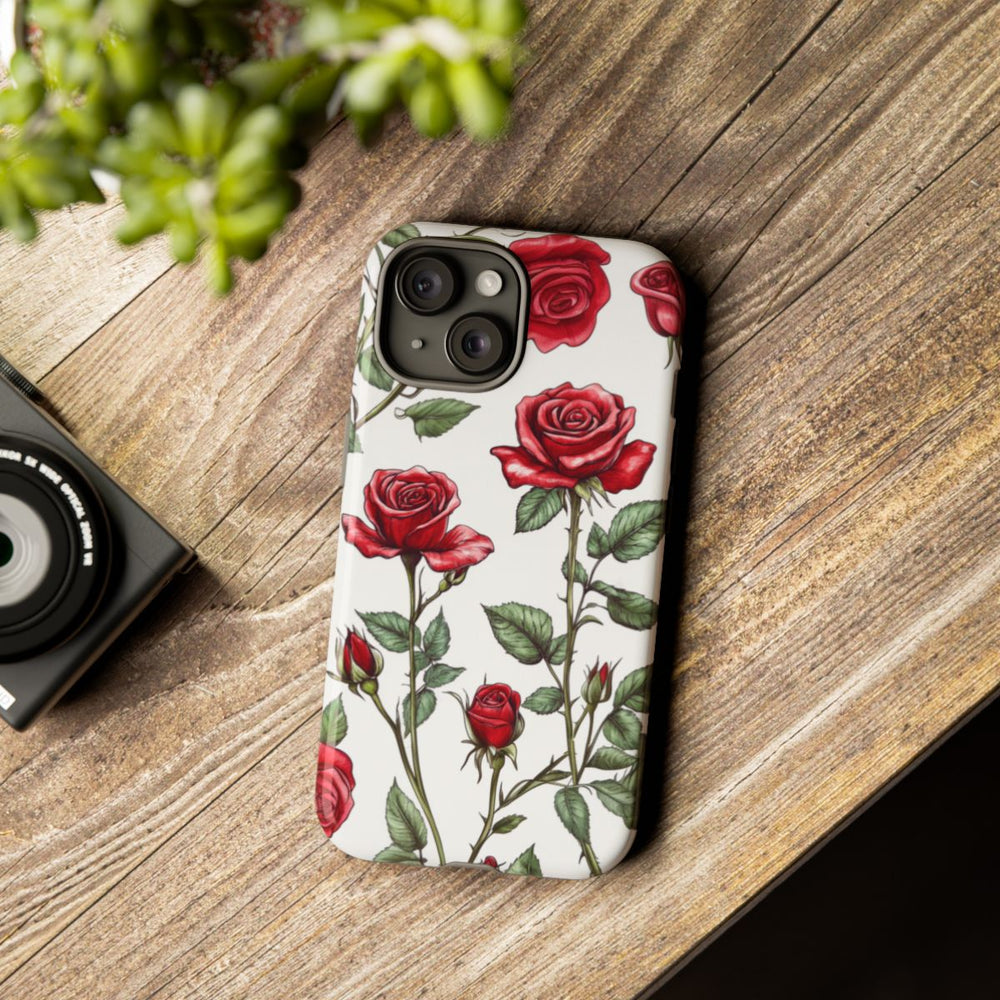 Rode Rozen Botanisch Patroon