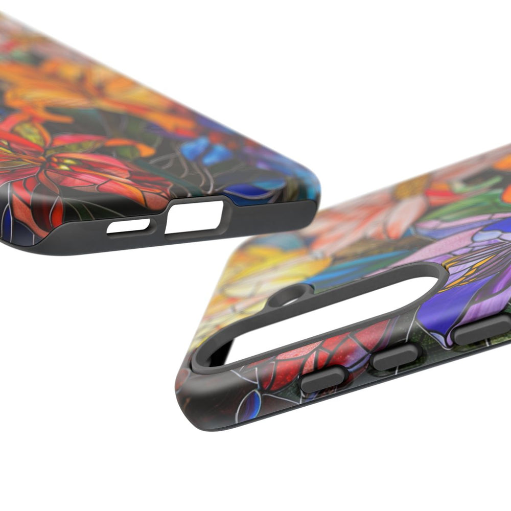 Levendig Gebloemd Glas-in-Lood Ontwerp