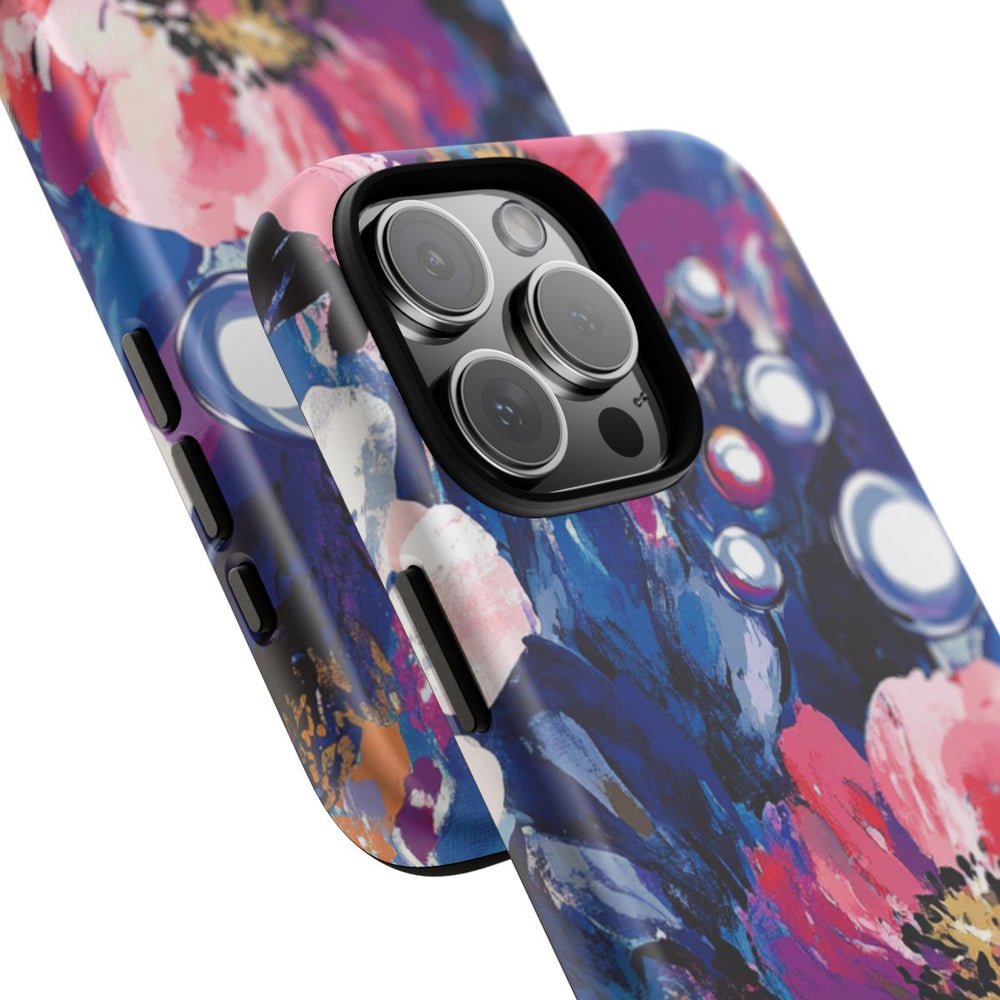 Kleurrijk Abstract Bloemenpatroon met Parelaccenten