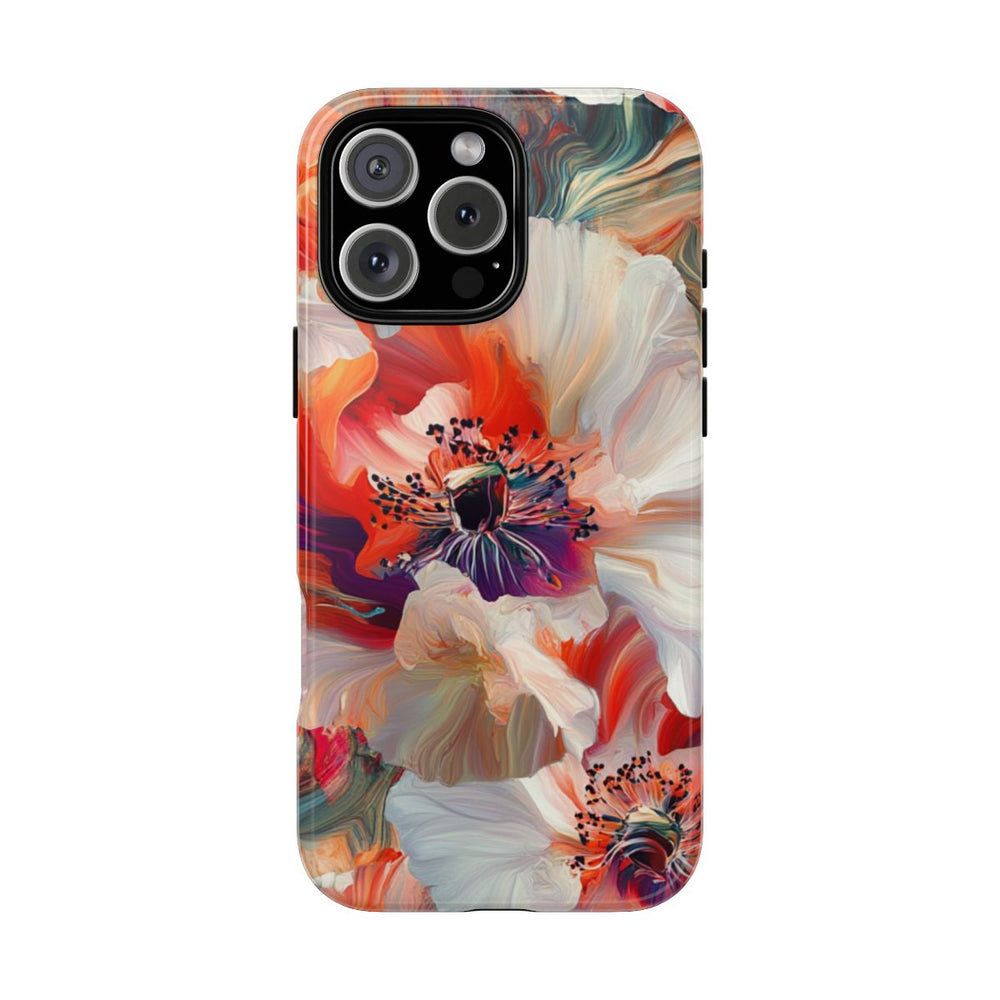 Abstracte Bloemmotieven in Rood en Wit