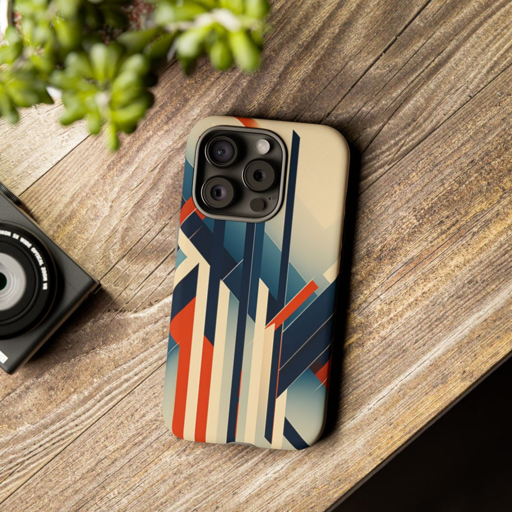 Geometrisch Abstracte Lijnen in Oranje en Blauw