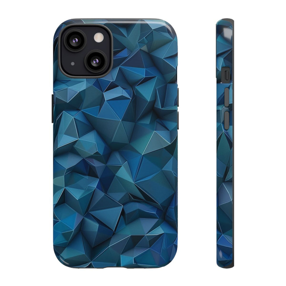 Diepblauw Geometrisch Polygonenpatroon
